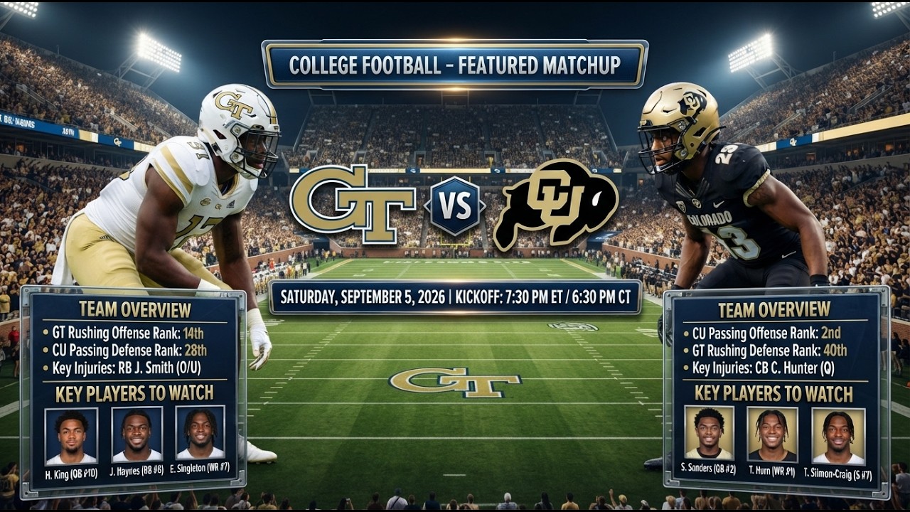🔴 LIVE PREMIERE: Georgia Tech vs. Colorado | College Football NCAAF