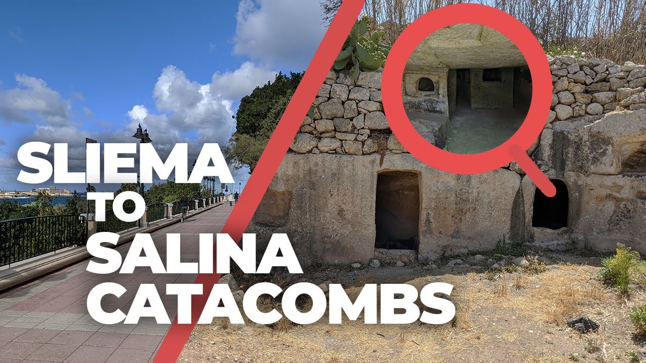 Walking from Sliema to Salina Catacombs, Malta 2021  🇲🇹