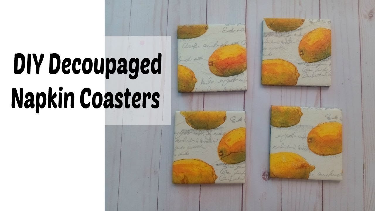 Easy Decoupage Napkin Coasters/ DIY How make decoupage coasters