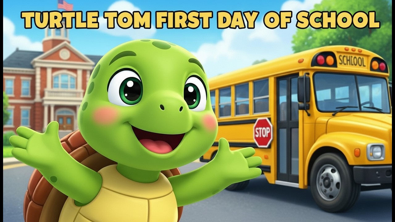 TurtleTom Rides the School Bus 🚌 | First Day of School Fun for Kids | Preschool Learning Video