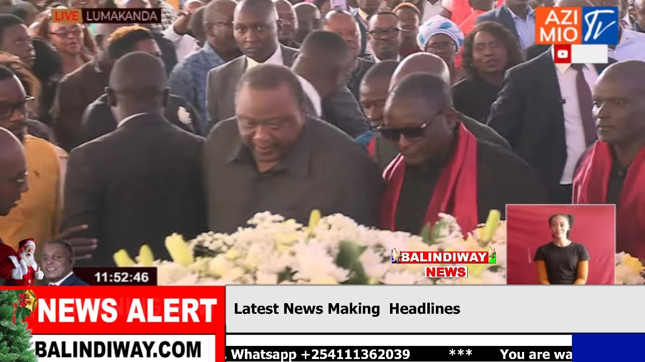 Приветствуем вас, когда бывший президент Ухуру Кеньятта прибыл на похороны Сайруса Дзиронго в Луг...