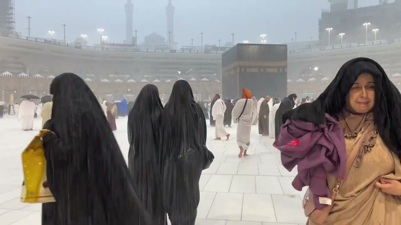 Heavy Rain 🌧️ ☔️masjid al haram makkah today |6 Jan 2025 | Kaaba Live🔴| Beautiful view Makkah Haram