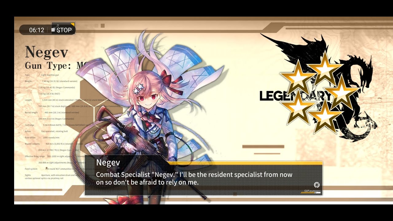 Girls Frontline - 6-4 Emergency S rank Negev Farming (All Boss)