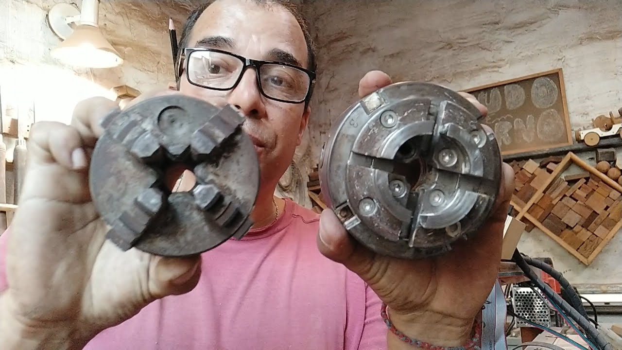 Placa para Torno de Madeira - Adaptação ideia brilhante - Wood lathe adaptation