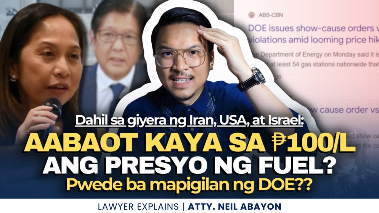 Aabot kaya sa PHP100/L ang FUEL? Pwede ba mapigilan ng DOE?#LawyerExplains #AttorNEIL