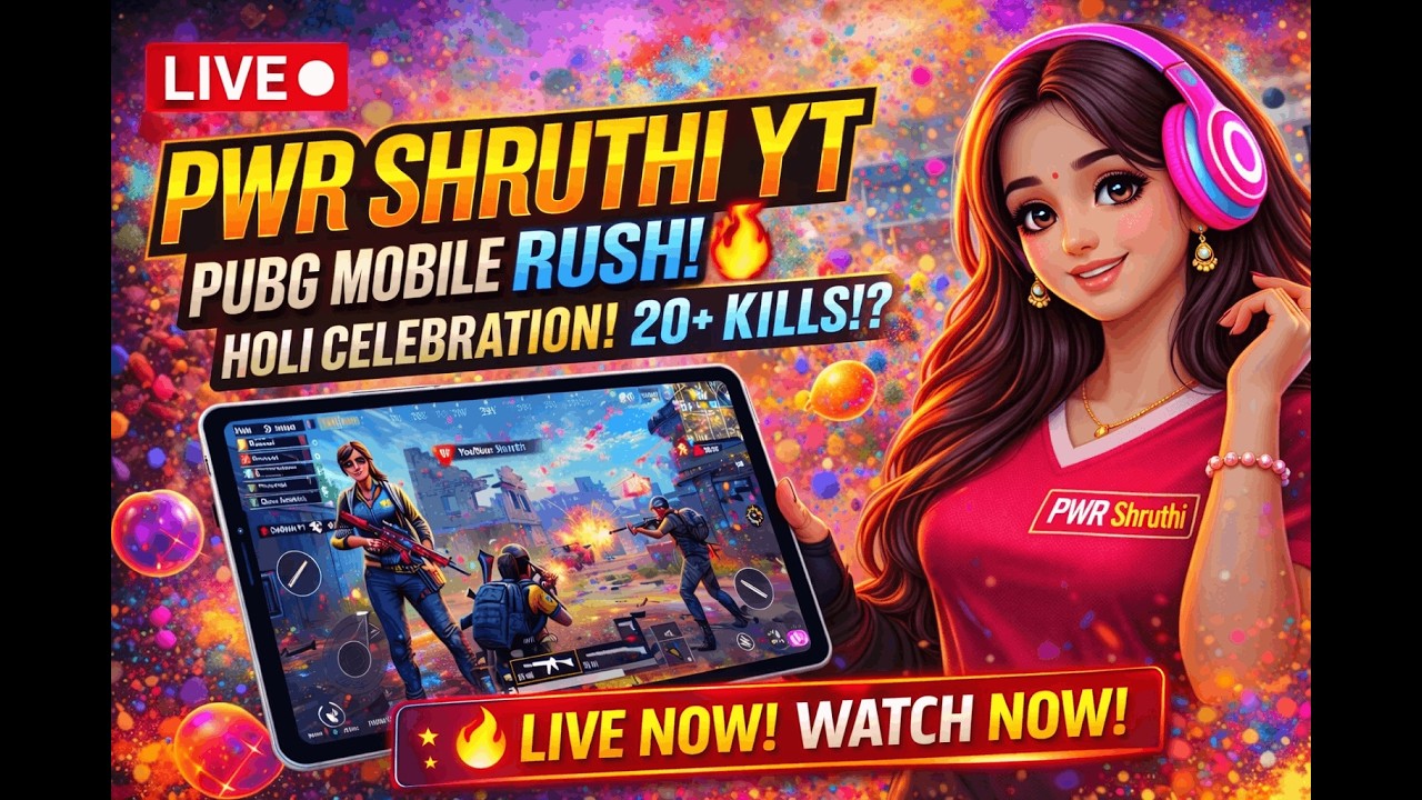 🔴 LIVE PUBG MOBILE 🔥 FULL RUSH MODE 💀 SQUAD WIPE GAMEPLAY | PWR Shruthi YT ⚡#pwrshruthiyt