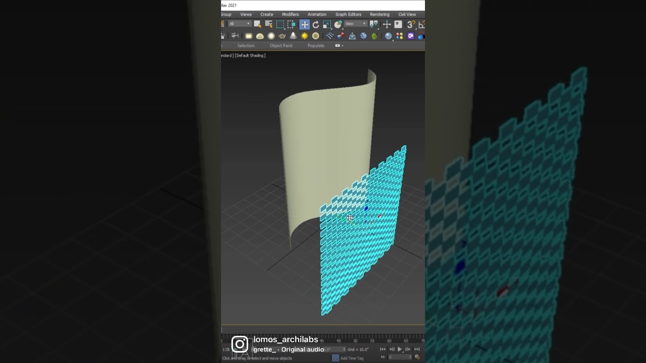 🤯 Curved Brick wall in #3dsmax #shorts