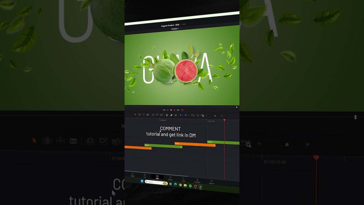 ⚡️Create Organic Products Slideshow in DaVinci Resolve &bull; #davinciresolve #tutorial #motiongraphics