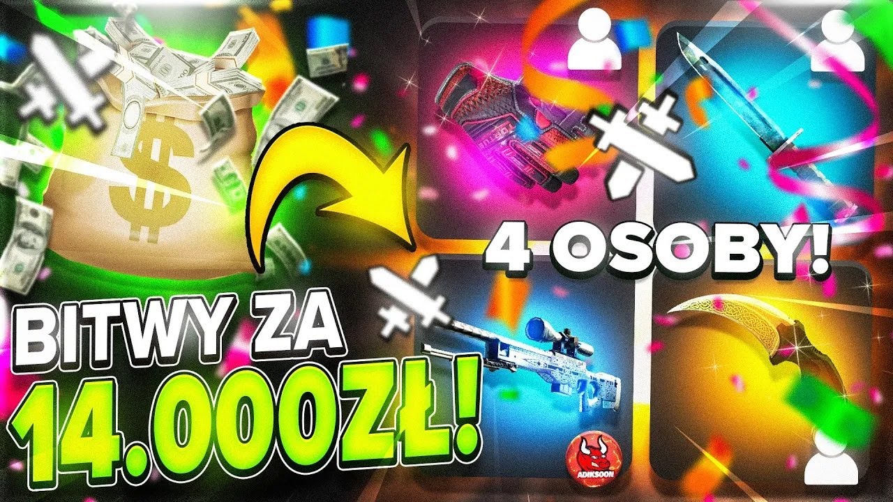 wygrałem grubą bitwe na 4 osoby na casehug!