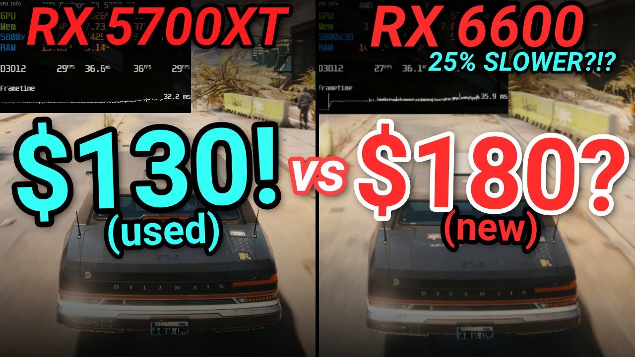 Б/У видеокарты — глупая идея? - б/у RX 5700XT против новых RX 6600 и a750!
