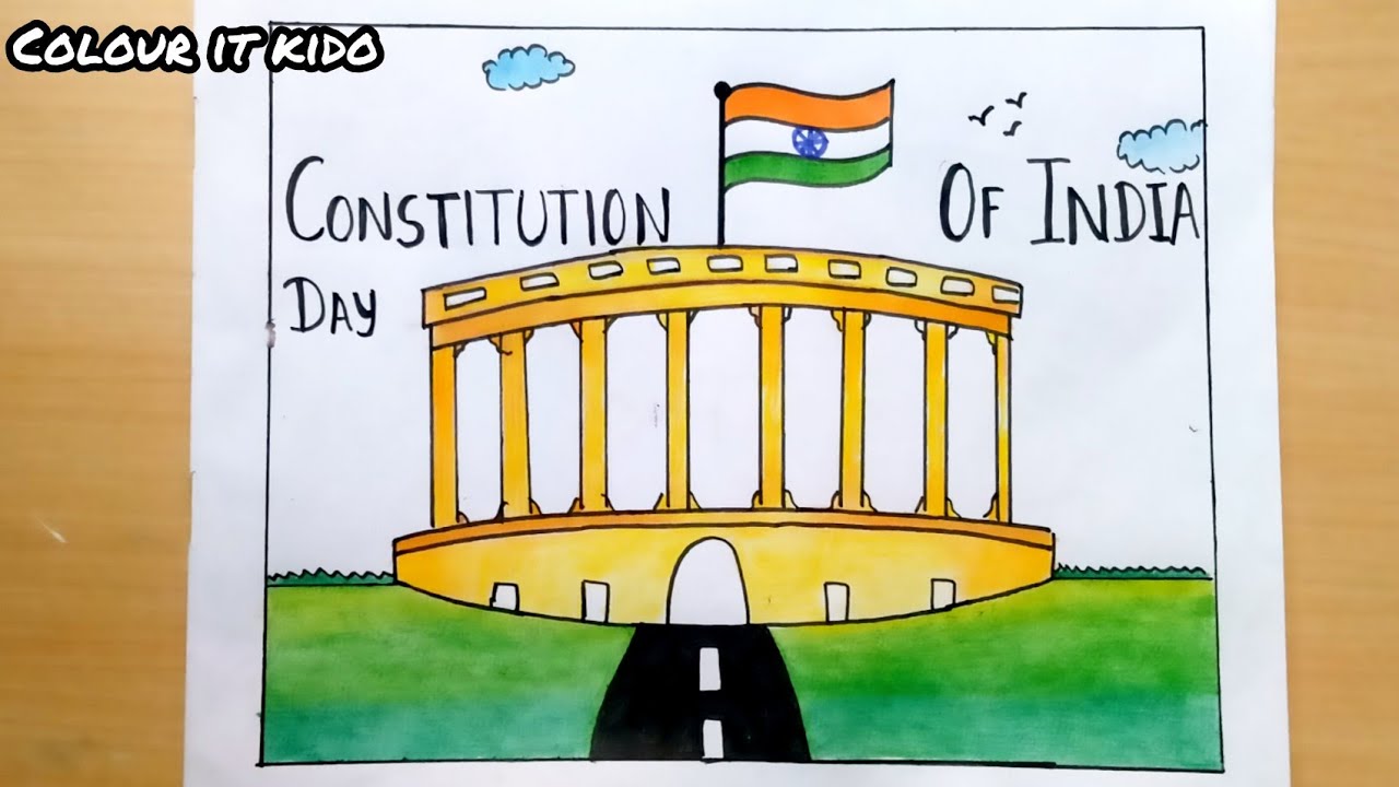 Constitution day of India Drawing easy | Constitution day of India poster | Draw Indian constitution