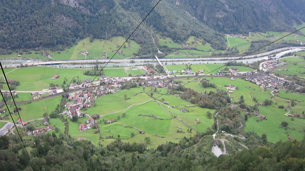 Luftseilbahn Silenen - Chilcherberge Talfahrt 2021 - Cable Car Switzerland