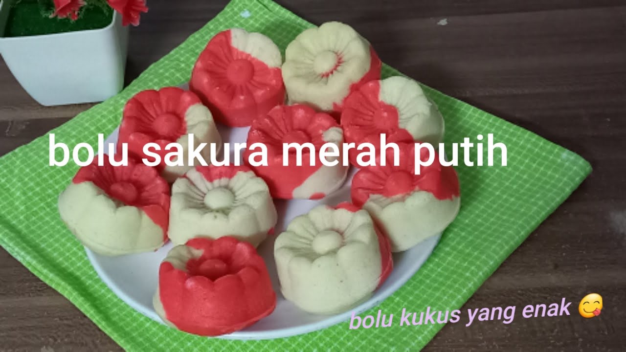 BOLU SAKURA MERAH PUTIH | BOLU KUKUS ENAK | Ide Jualan kue / snack | ramadhan 2022