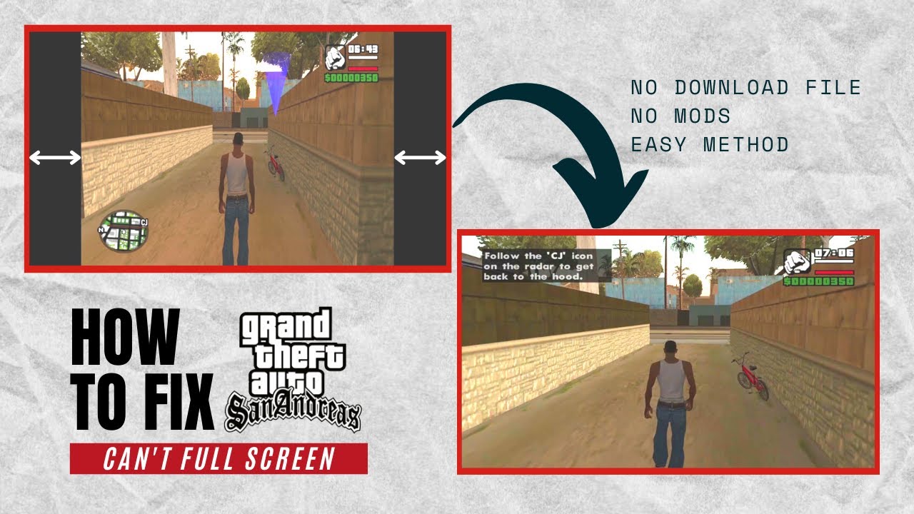 GTA San Andreas Full Screen Resolution FIX | EASY METHOD