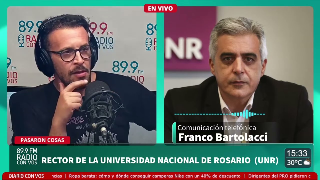 Franco Bartolacci, rector de la Universidad Nacional de Rosario en Pasaron Cosas
