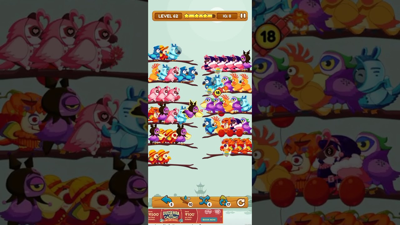 Bird sort 2 colour Puzzle game 🐦 levels 62 #gaming #puzzle #gameplay #colour