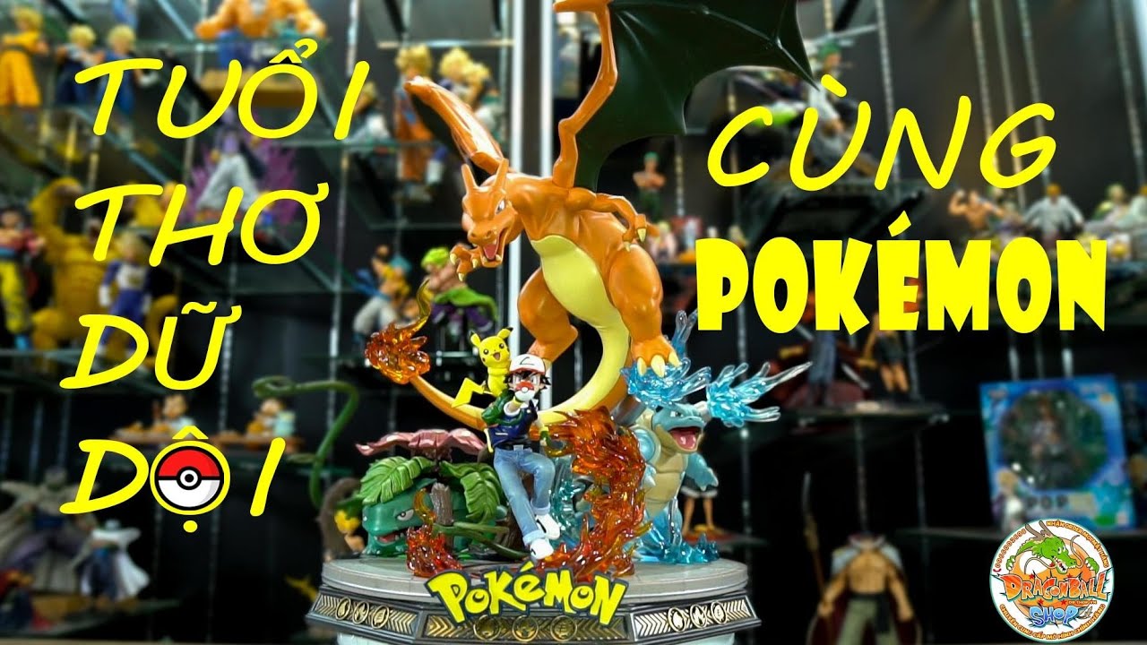 Unboxing mô hình RESIN Pokemon Ash & Friends Resin Statue - Great Design |   サトシ&カメックス&リザードン&ヴェヌサウルス