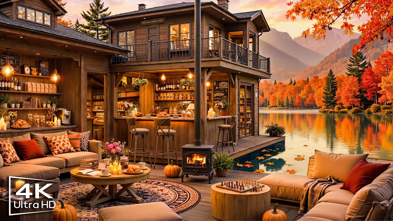 Autumn Jazz Music 🍂 Cozy Coffee Shop Ambience with Smooth Jazz Instrumental Music for Relaxing, Work