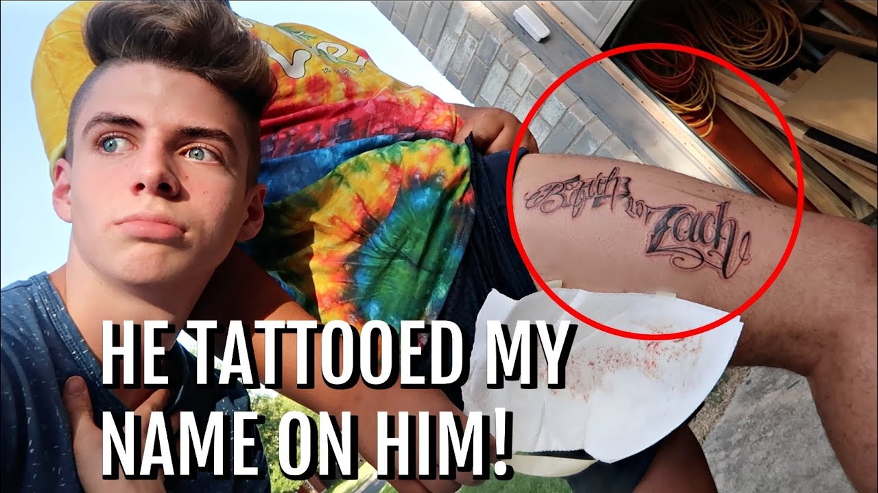 HE TATTOOED MY NAME ON HIS LEG! | Bruhitszach