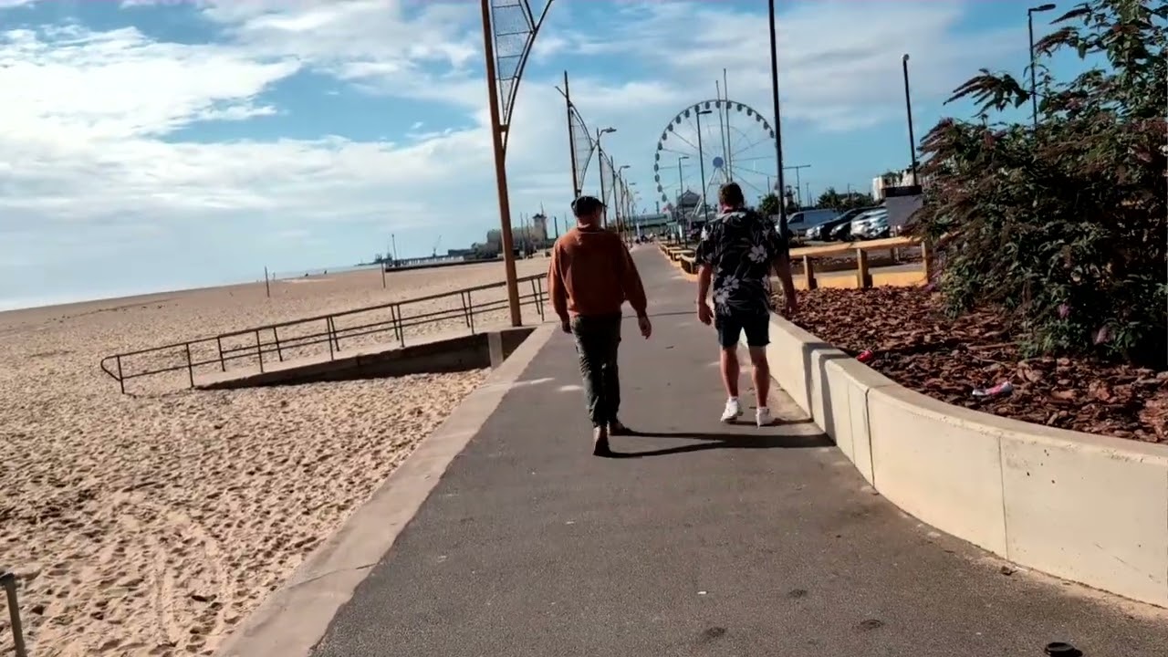 Walking Along the Beach In Great Yarmouth