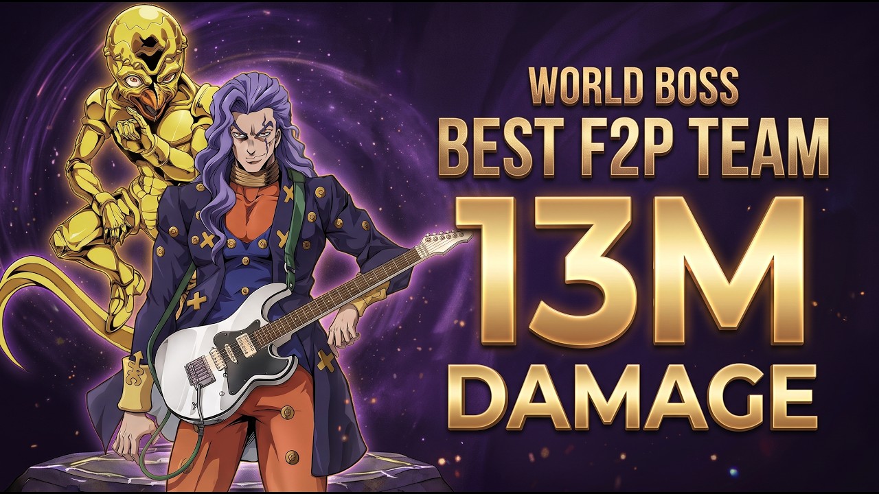 JoJo's Bizarre Adventure Golden Spirit: ЛУЧШАЯ F2P-команда РАЗНОСИТ мирового БОССА (13М+ урона)