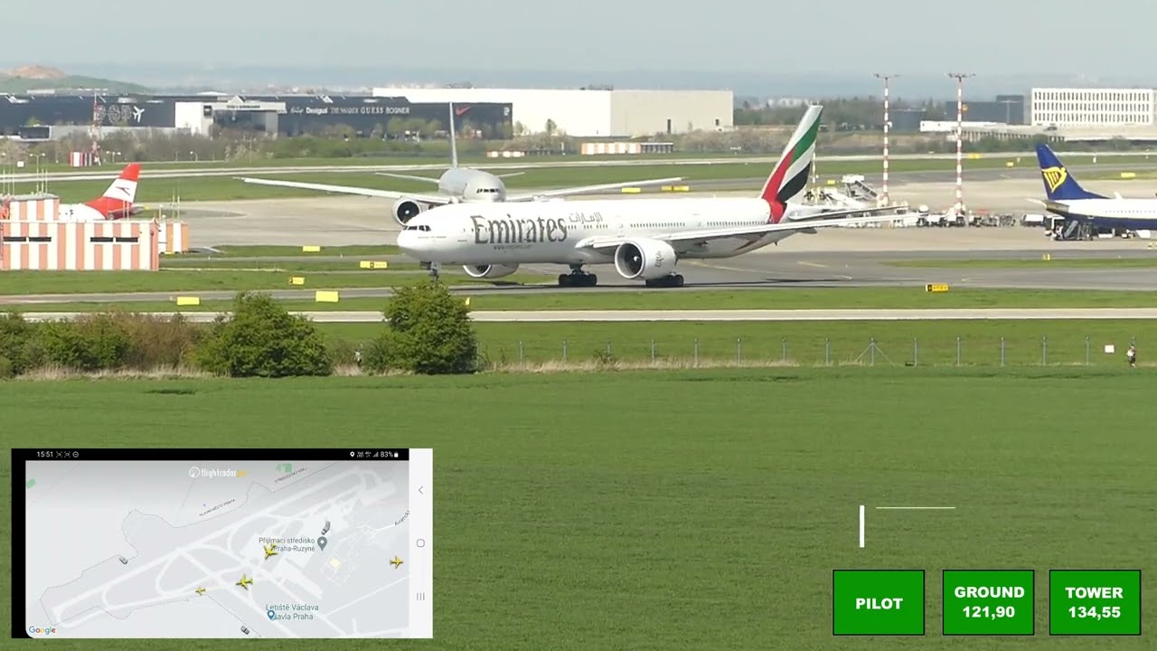 Odlet Boeing 777 z Prahy do Dubaje