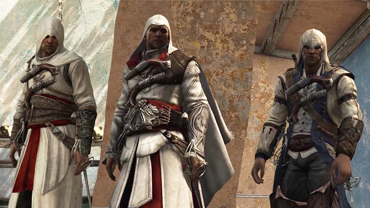 Assassin's Creed 4 Black Flag Altair, Ezio, Connor Outfit & Parkour, Stealth, Combat Kills No Damage