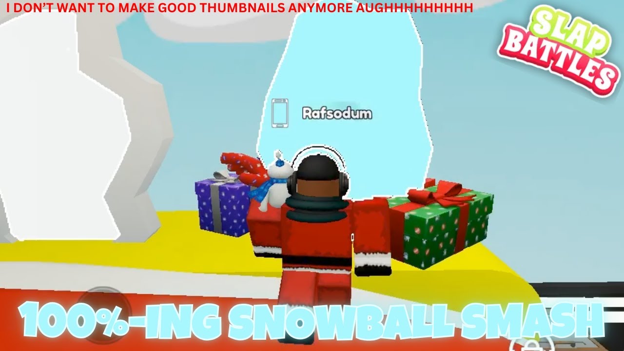 100% Snowball Smash in the Slap Battles Christmas Update!