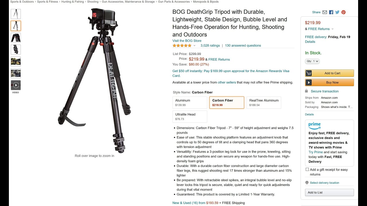 BOG DeathGrip Tripod Carbon Fiber Unbox & Review