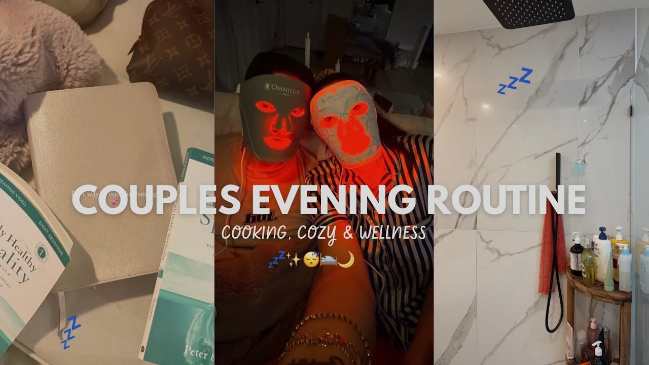 COZY *couples* EVENING routine🌛💤 led therapy, cooking & relaxing!