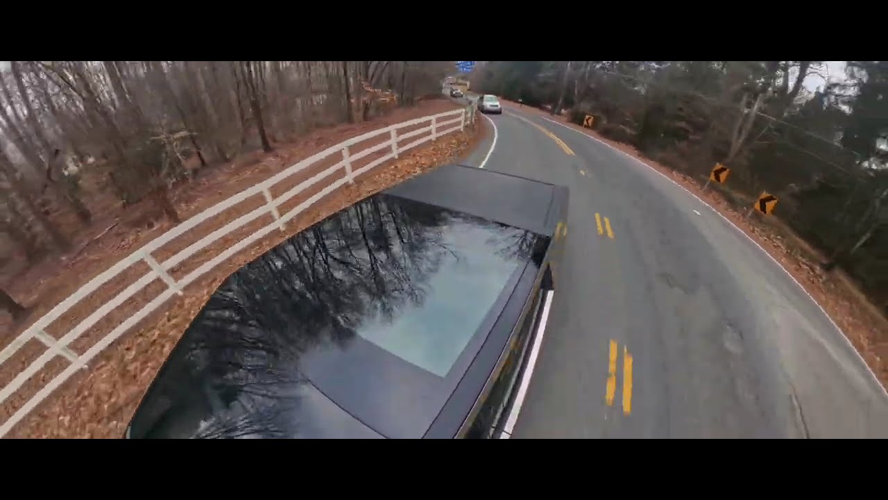Tesla Cybertruck FSD – Leisure Drive Through a Serene Mountain Town "Aerial View" 