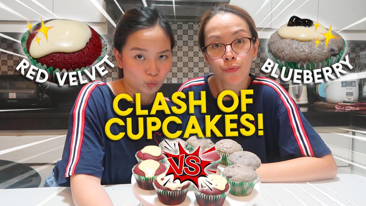 CLASH OF CUPCAKES! RED VELVET VS BLUEBERRY! #StayAtHome | Haidee and Hazel