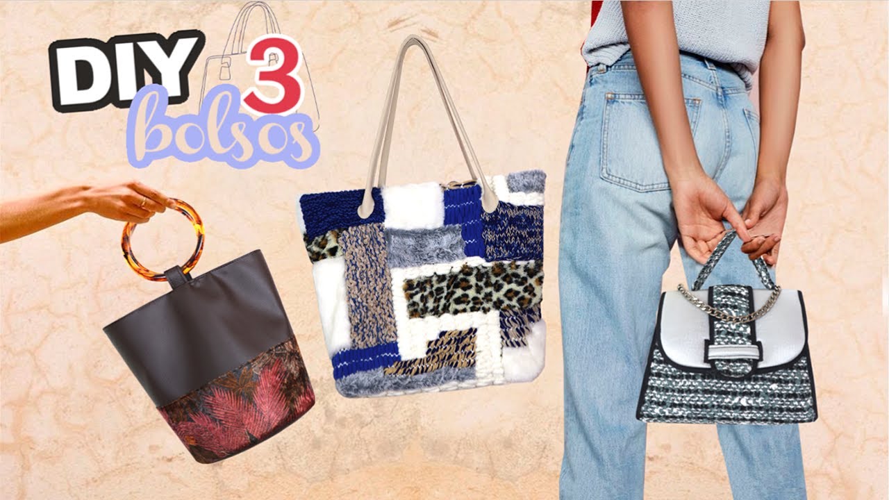 DIY - Cómo hacer 3 BOLSOS para invierno👛 *FÁCIL + Patrones gratis*
