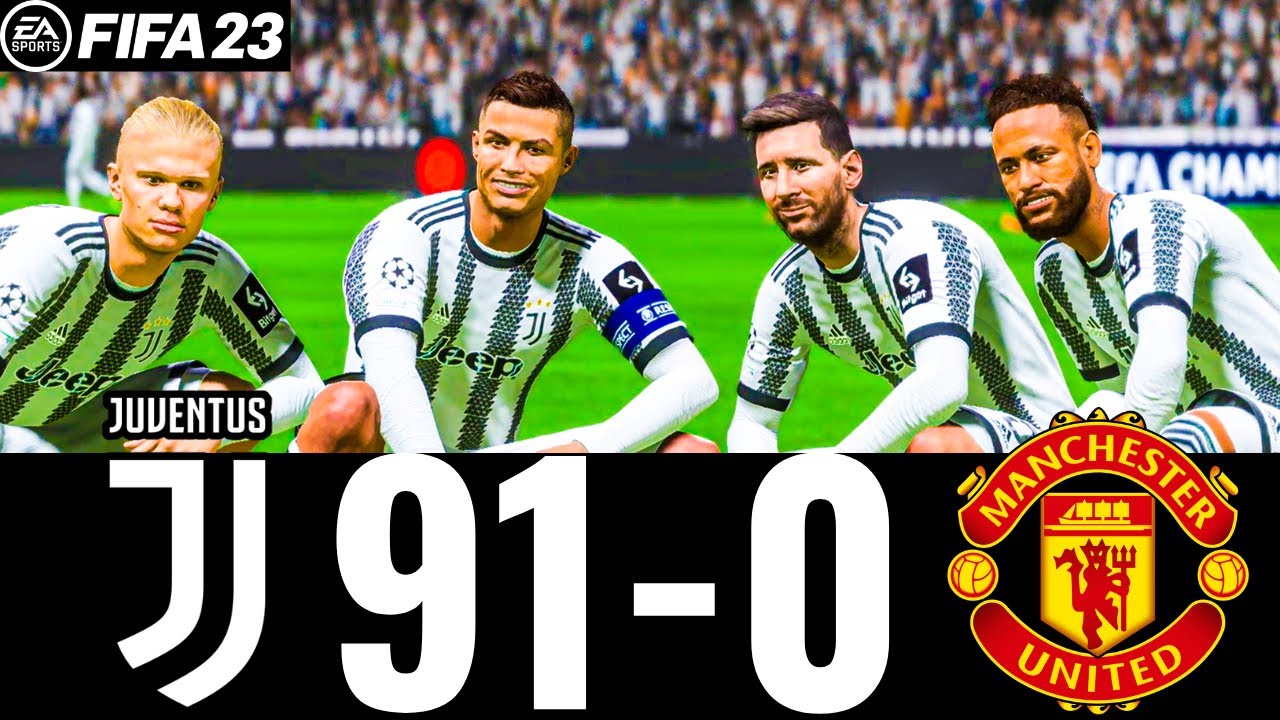 FIFA 23 -MESSI, RONALDO, MBAPPE, NEYMAR, ALL STARS | JUVENTUS 91-0 MANCHESTER UNITED ! UCL FINAL !