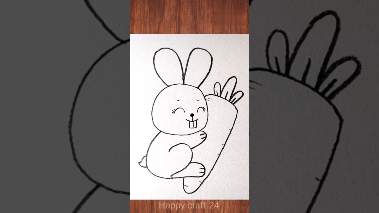 Cute rabbit drawing with carrot  🐇 🥕 #rabbit #carrot #kidsdrawing