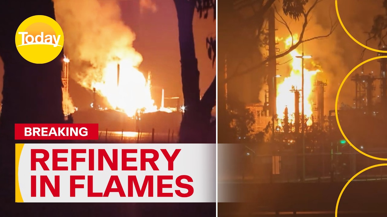 Geelong oil refinery erupts in flames sparking fuel supply concerns | Today Show Australia