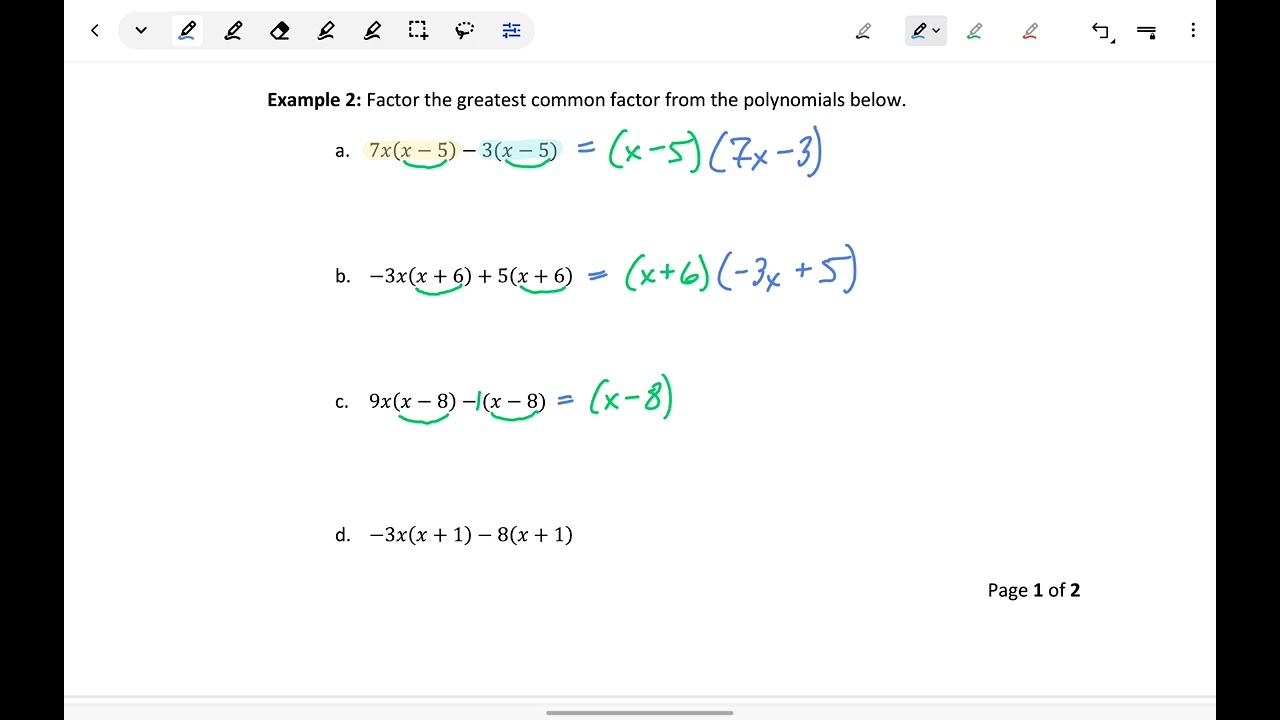 Finding the Greatest Common Factor of a Polynomial (Example 2)