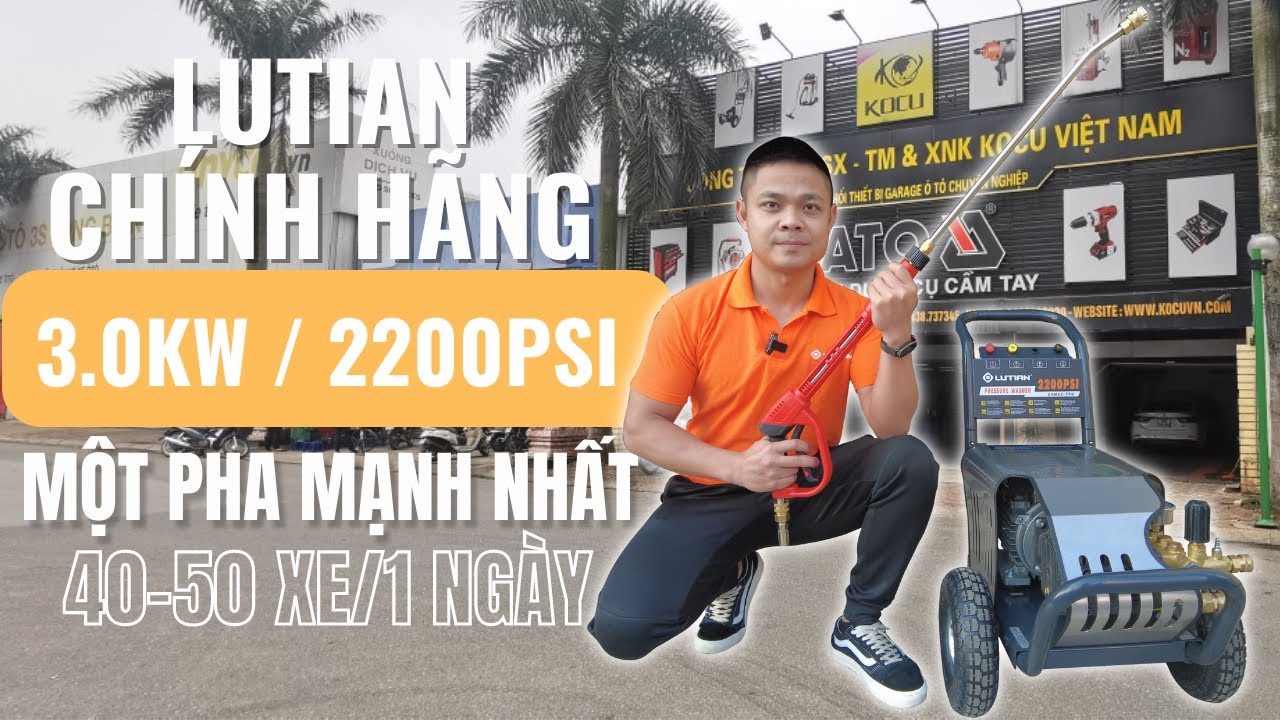 Máy rửa xe cao áp Lutian 3KW 1 pha mạnh nhất 2200PSI LT20M22-3T4 (Chính Hãng)