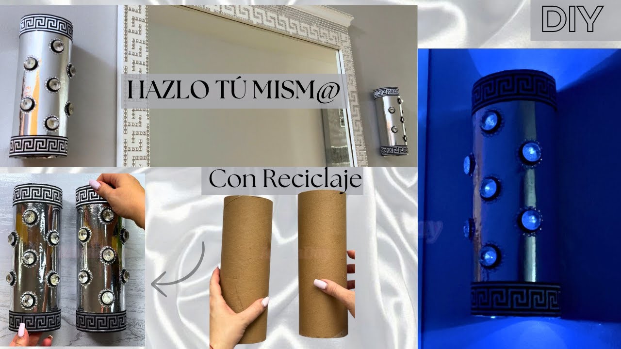 💎DIY: CÓMO HACER LÁMPARAS DE PARED RECICLANDO TUBOS DE CARTÓN | DIY Creativo y Sostenible✨