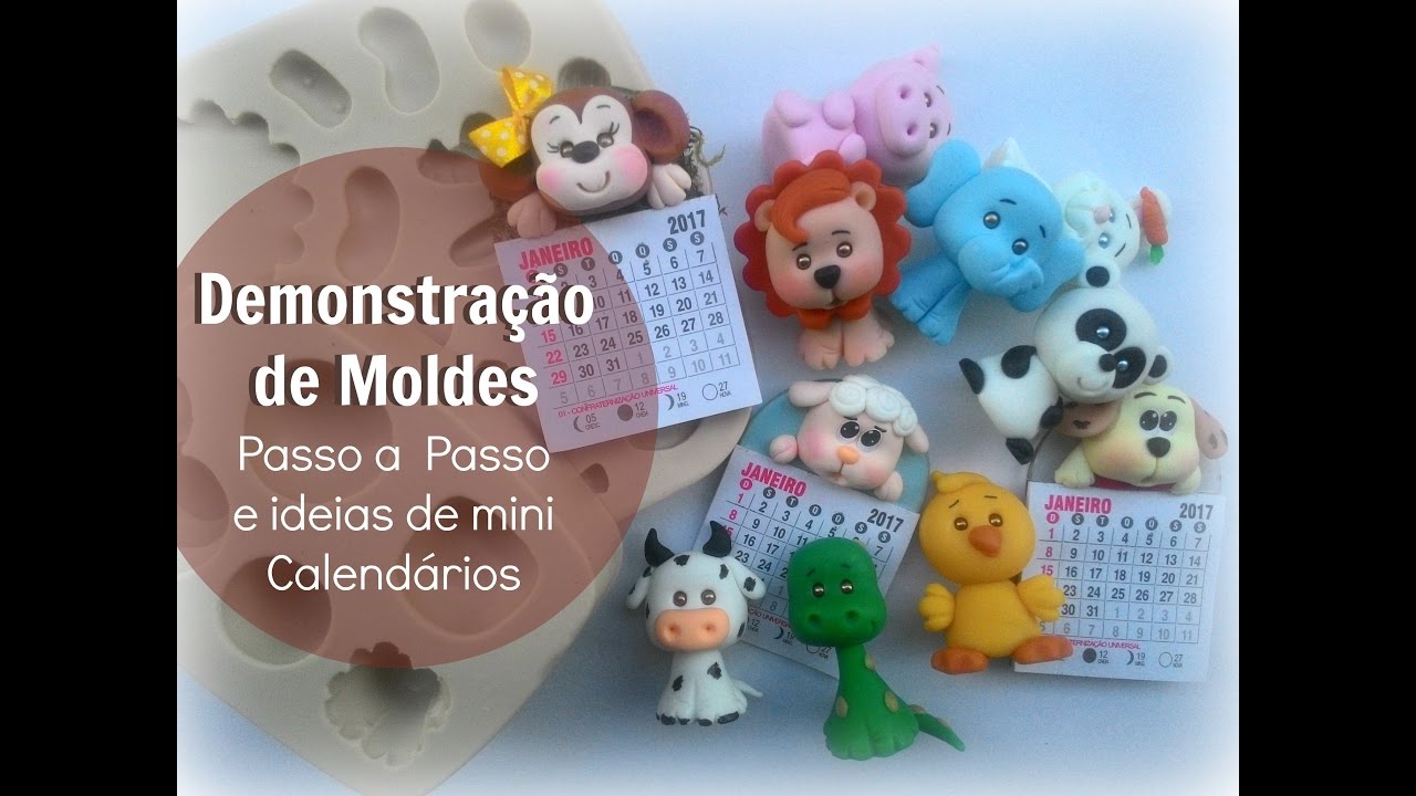 Mini calendários ideias e Demostração Molde Reino Animal