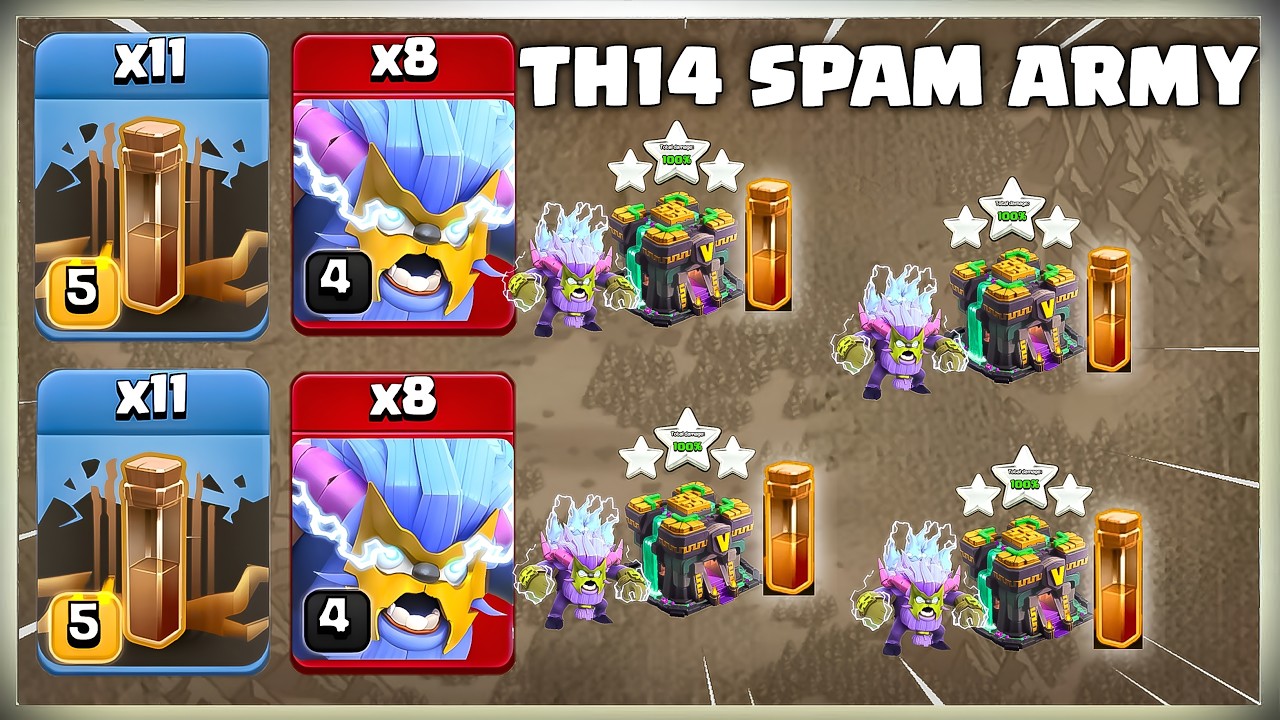 Th14 SPAM Attack Strategy | Best TH14 Attack Strategy | Clash of Clans