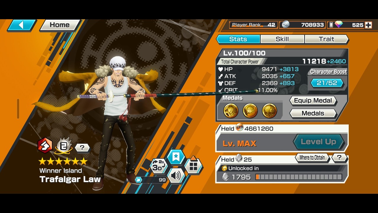 🌟EX Trafalgar D. Water Law ⭐Lvl100 The Only Runner You'll Needed 💯[Gameplay One Piece Bounty Rush ]