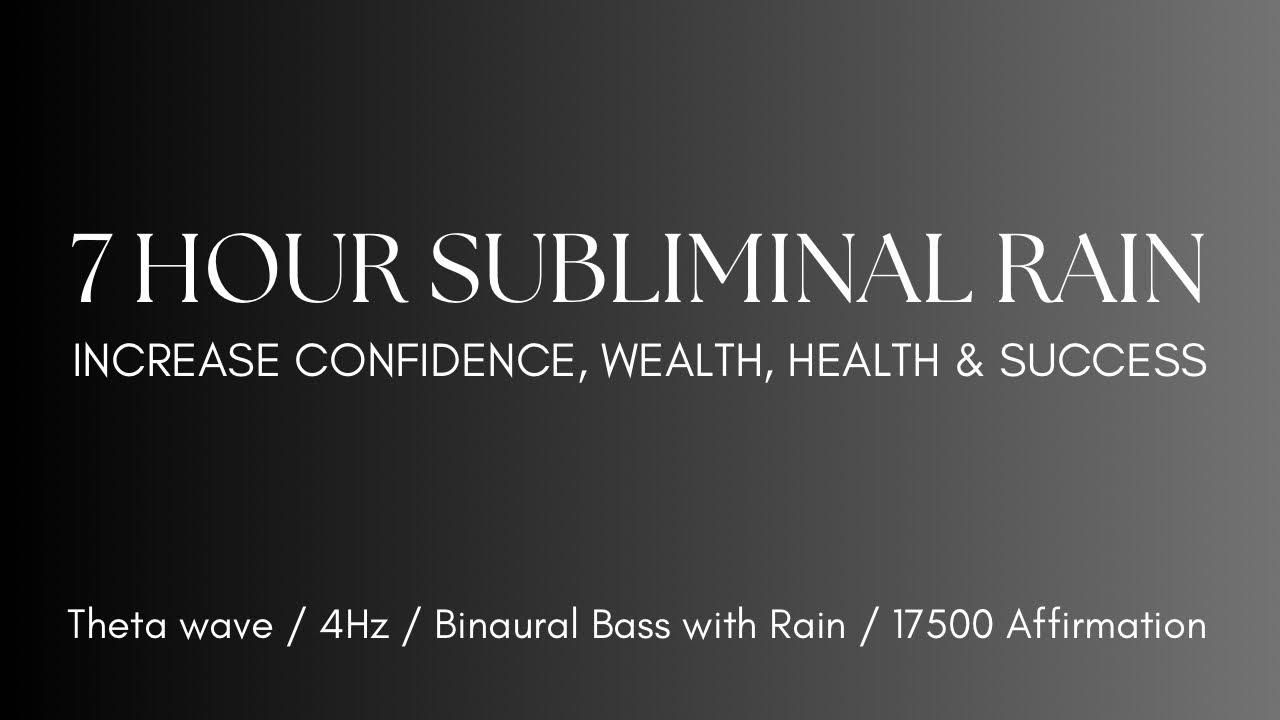 Subliminal Sleep Affirmations.  Increase Confidence, Success & Wealth + Dark Screen + 7 Hours + Rain