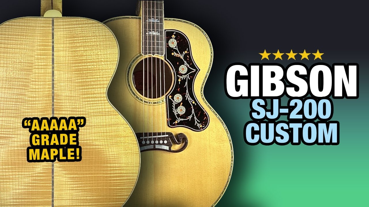 Клен высшего сорта (AAAAA) на кастомной гитаре Gibson SJ-200!
