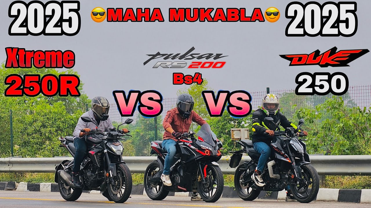2025 hero xtreme 250r vs pulsar rs200bs4 || vs 2025 duke250 || drag race🔥 Arun Dream 10r