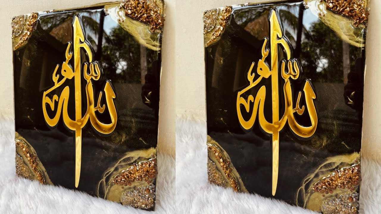Arabic calligraphy | Resin art on Arabic calligraphy canvas | Resin for beginners