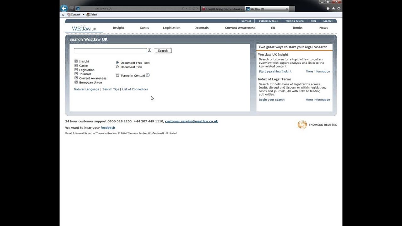 Accessing legal databases