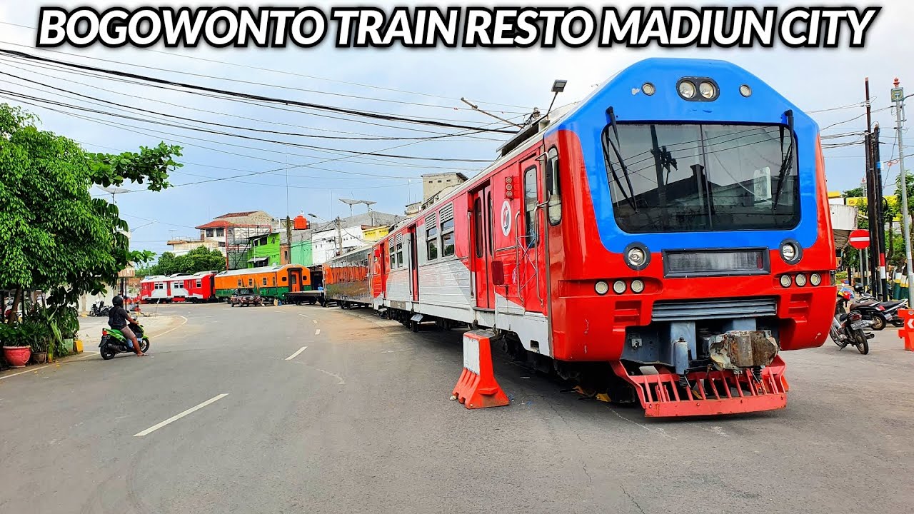 KERETA API DI TENGAH JALAN RAYA ! BOGOWONTO TRAIN RESTO MADIUN CITY & HARAPAN WARGA SEKITAR (PART 2)