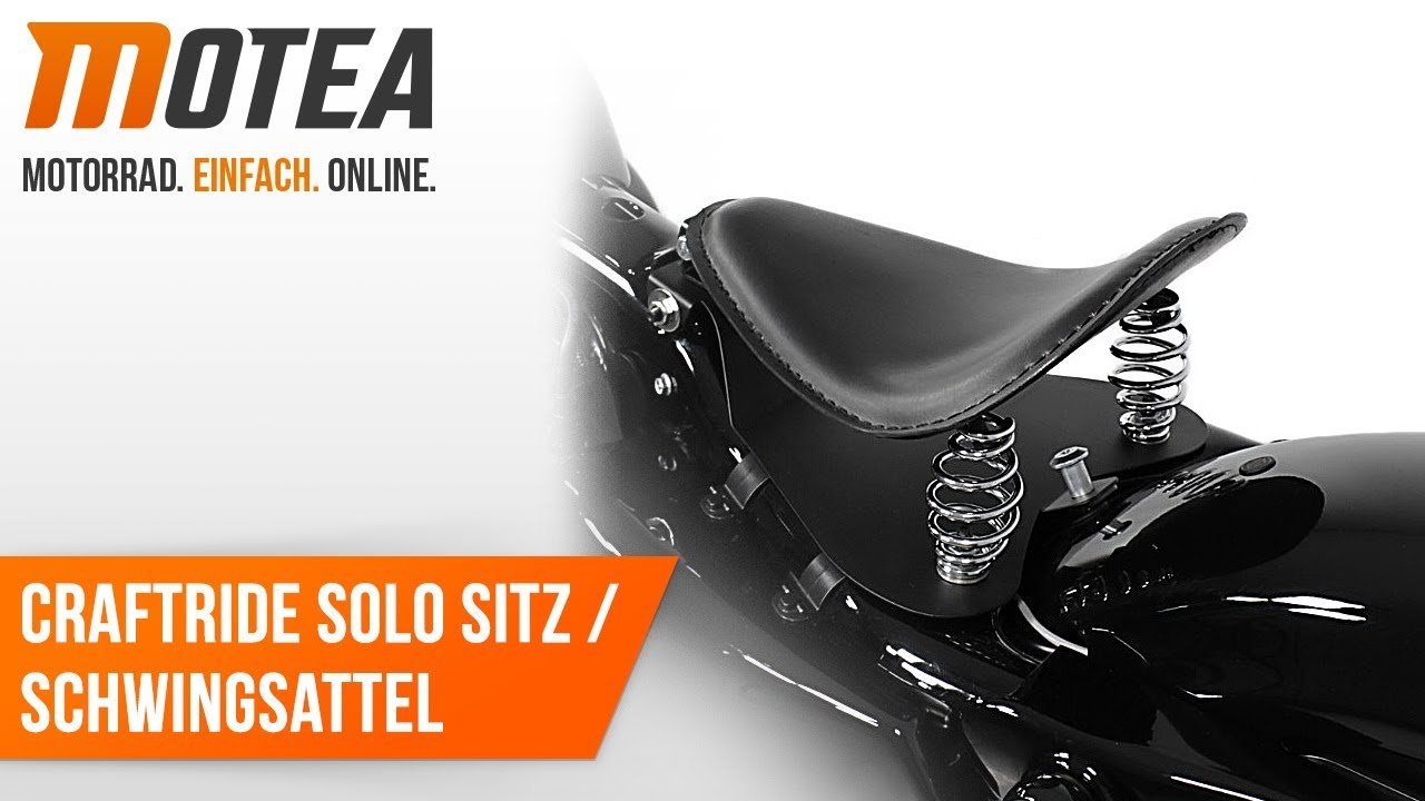 Motorrad Bobber Solositz Craftride mit Grundplatte in schwarz