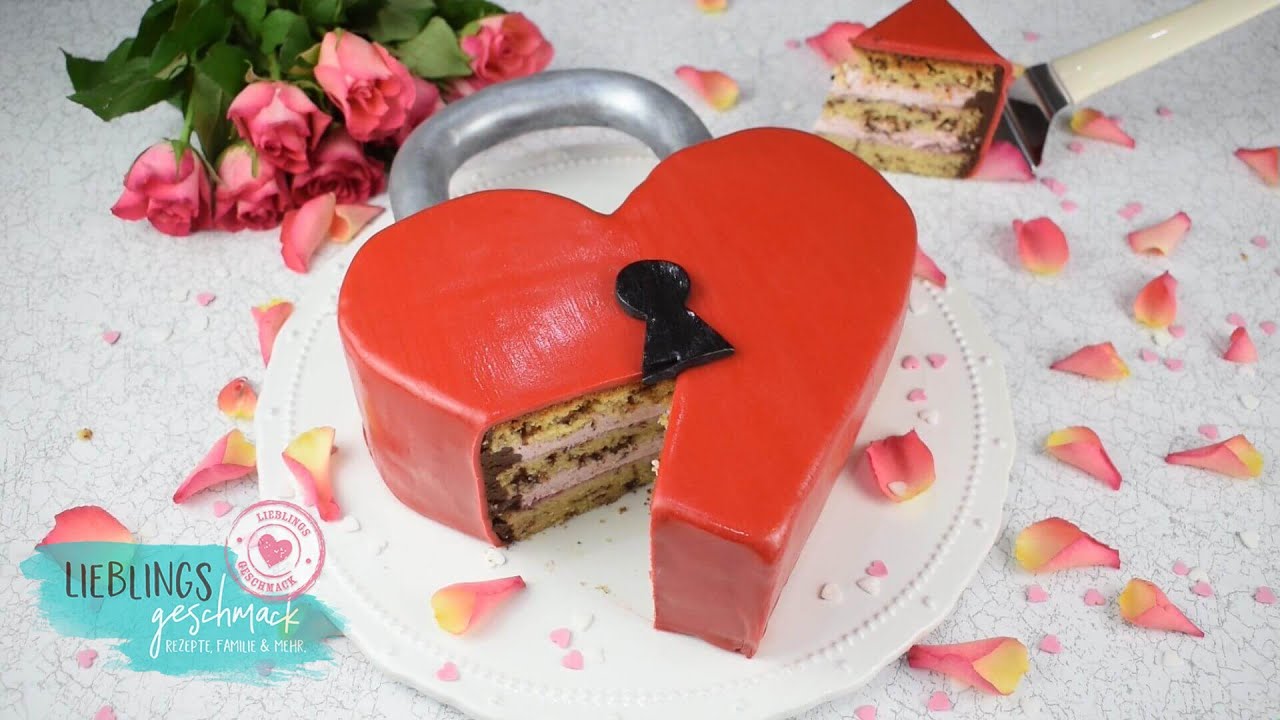 Liebesschlosstorte zum Valentinstag Motivtorte Herztorte/von Lieblingsgeschmack